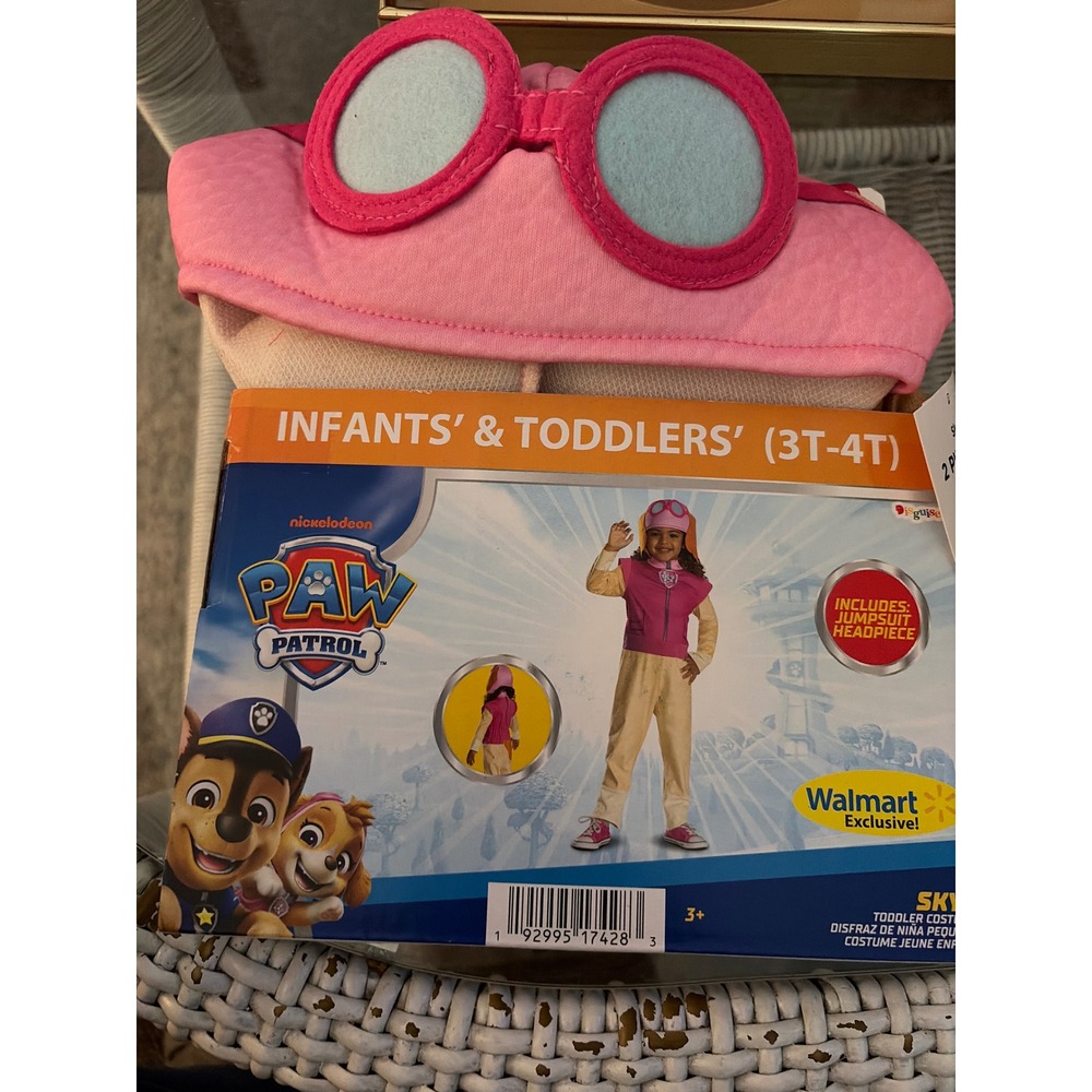 Disguise Paw Patrol Skye Costume Toddler 3T-4T Pink New Jumpsuit Headpiece Set
